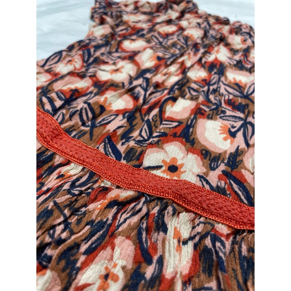 Gymboree HELLO FALL Poppies Flower Dress Little Girl 6 Orange Brown Pink Blue